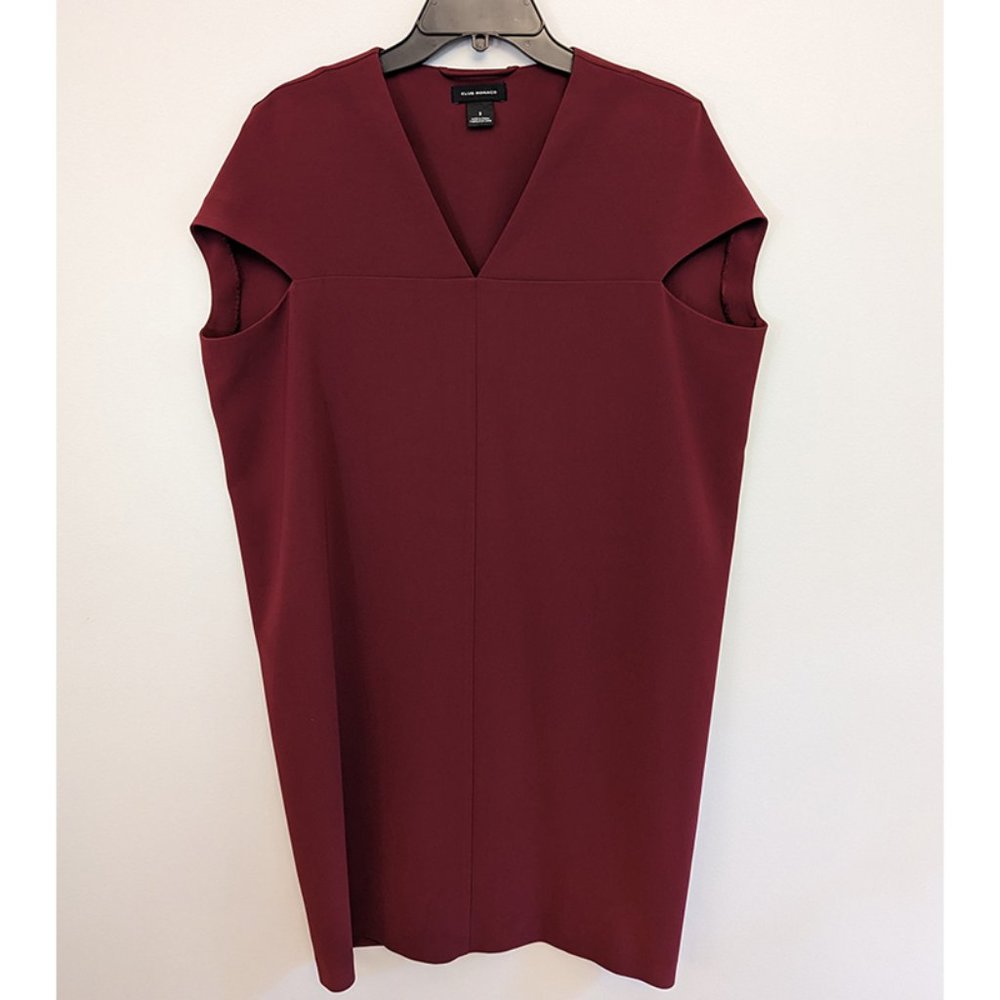 Club Monaco Oversized Knit Shift Dress, Sleeveless, Size 2, in Cranberry